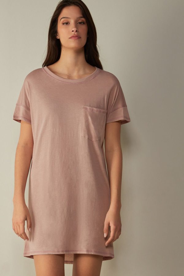 Nočná Bielizeň Intimissimi Ultrafresh Supima® Bavlnene Nightdress Damske Ruzove | SK-0612ZWDHO