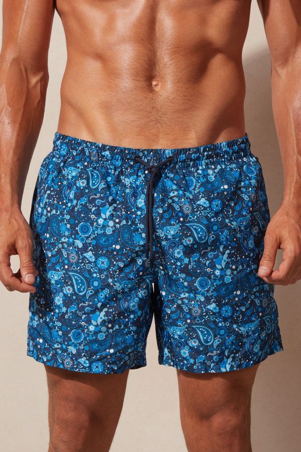 Plavky Intimissimi Blue Paisley Print Panske Modre | SK-5497EBQSW
