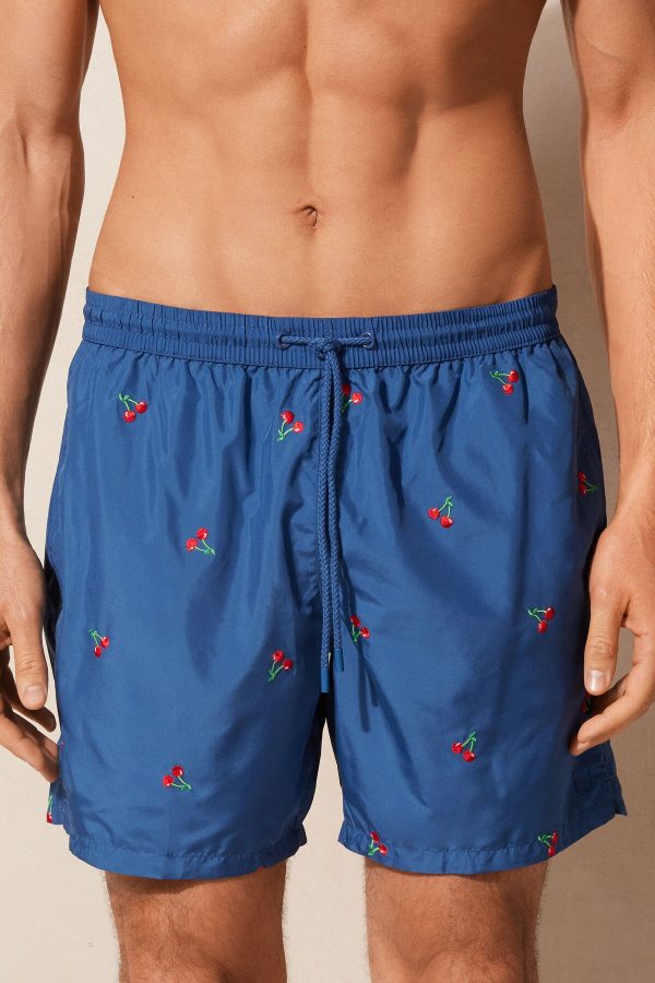 Plavky Intimissimi Embroidered Cherry Panske Modre Ruzove | SK-6149TMGBE