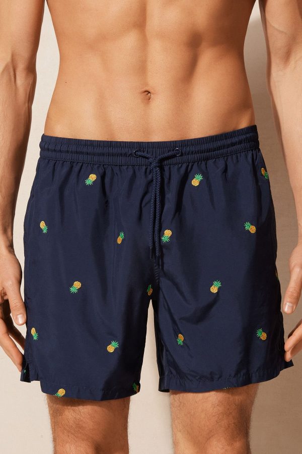 Plavky Intimissimi Embroidered Pineapple Panske Modre | SK-8920DWHTL