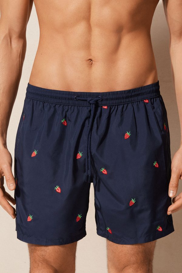 Plavky Intimissimi Embroidered Strawberry Panske Modre | SK-8691AQCDE