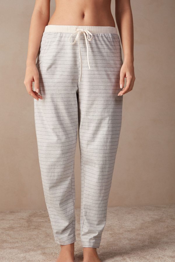 Pyžamo Dlhé Intimissimi Bežná Sunday Full Length Pant Damske Biele Siva Svetlo Žlté Béžové | SK-9013VRYWB