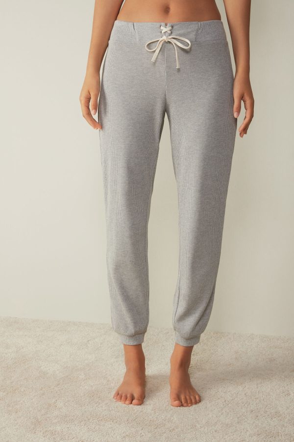 Pyžamo Dlhé Intimissimi Cozy Waffle Pant Damske Siva | SK-1783XJWZQ