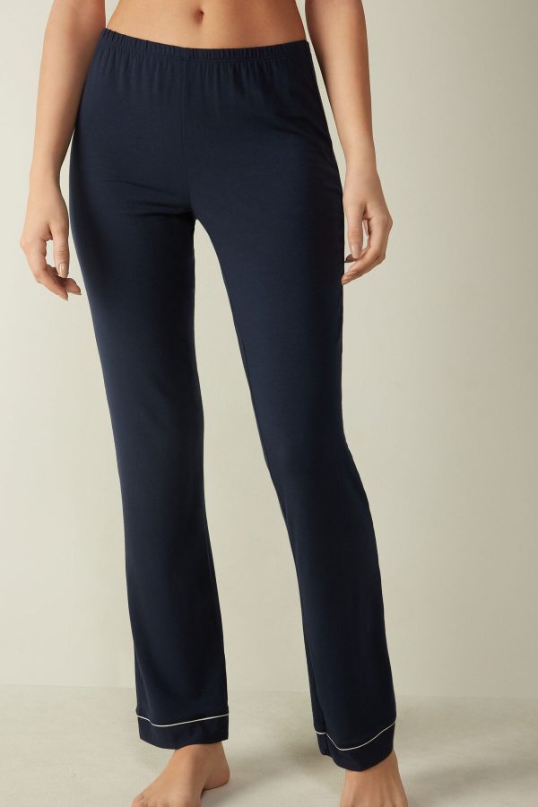 Pyžamo Dlhé Intimissimi Long Micromodal Trousers Damske Modre | SK-1368ASIGY