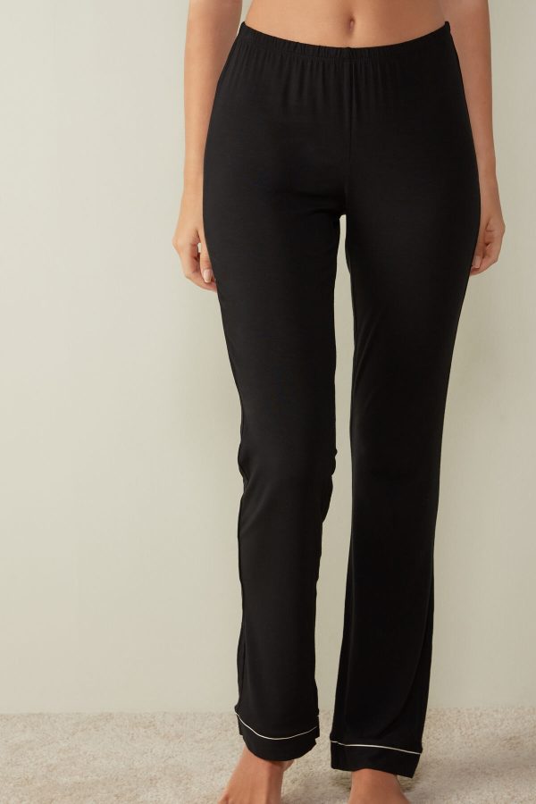 Pyžamo Dlhé Intimissimi Long Micromodal Trousers Damske Čierne | SK-7691WQSPV