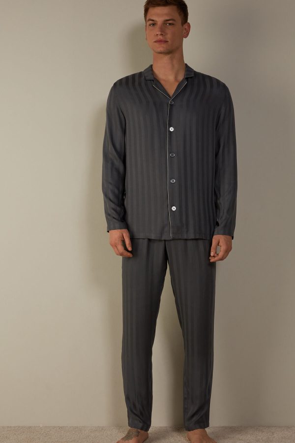 Pyžamo Dlhé Intimissimi Modal Pajama Set Panske Siva | SK-5097AWZYJ