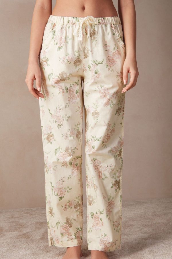 Pyžamo Dlhé Intimissimi Scent of Roses Full Length Bavlnene Cloth Pant Damske Biele Zelene Ruzove | SK-4789RSQZN