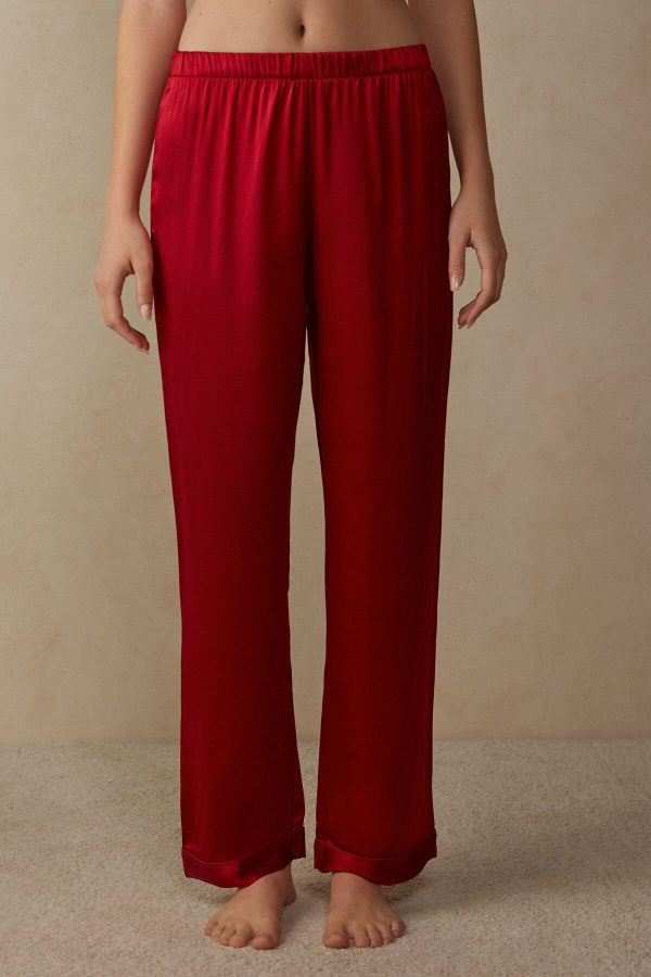 Pyžamo Dlhé Intimissimi Silk Satin Pajama Pant Damske Červené | SK-3250WPKAF