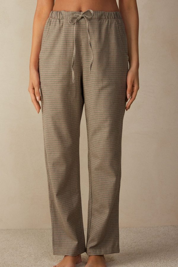Pyžamo Dlhé Intimissimi Slow and Cozy Brushed Cloth Pant Damske Béžové | SK-7198UHJMK