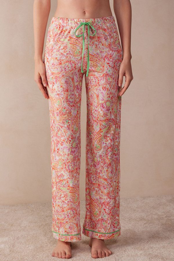 Pyžamo Dlhé Intimissimi Summer Journey Ultrafresh Supima® Bavlnene Full Length Pant Damske Viacfarebný | SK-5908ISNJO