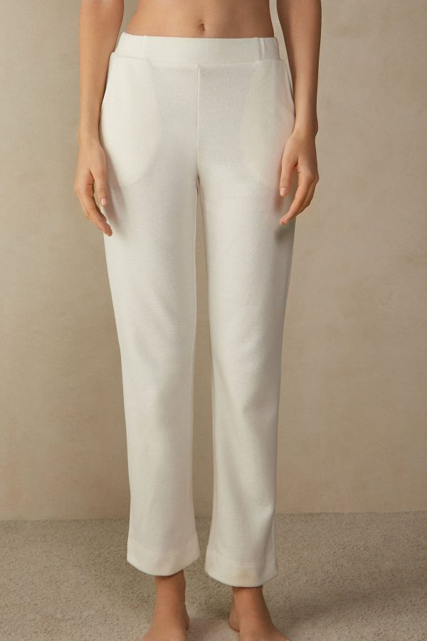 Pyžamo Dlhé Intimissimi Warm Cuddles Full Length Pant Damske Biele Krém | SK-2390NZGHI