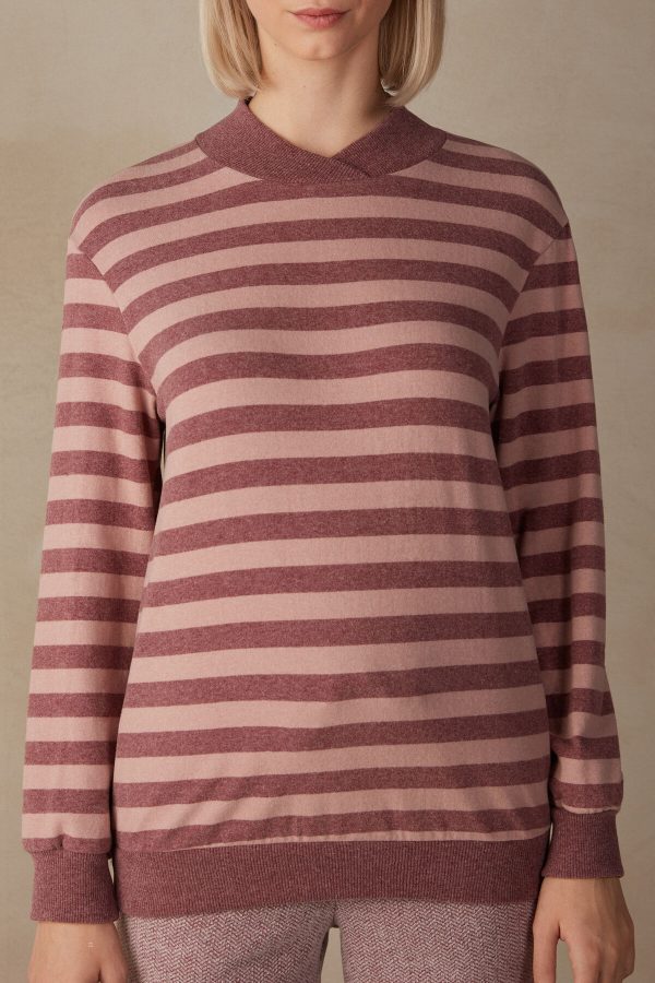 Pyžamo Dlhé Intimissimi Zimná Candies Pruhované Long Sleeve Top Damske Ruzove | SK-8354PHYTU