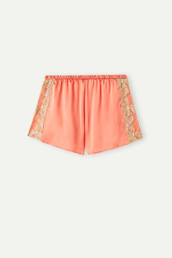 Pyžamo Krátke Intimissimi Candy Colors Silk Damske Oranžové Koralove Červené | SK-7103TVAUK