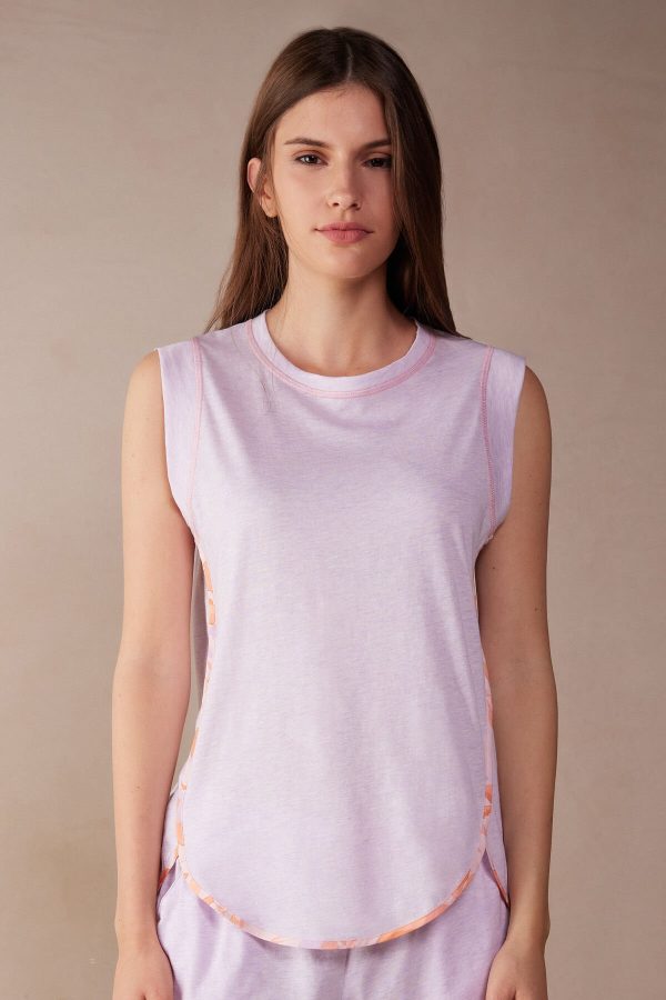 Pyžamo Krátke Intimissimi Iris and Apricot Ultrafresh Supima® Bavlnene Tank Top Damske Nachový | SK-5341WSIFR