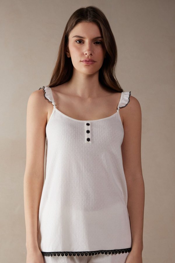 Pyžamo Krátke Intimissimi Pure Joy Bavlnene Top Damske Biele | SK-5607YHJNI