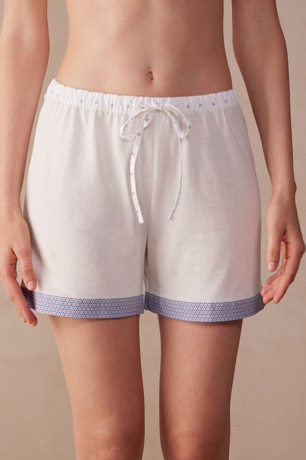 Pyžamo Krátke Intimissimi Santorini View Ultrafresh Supima® Bavlnene Damske Biele | SK-5014HNUJS