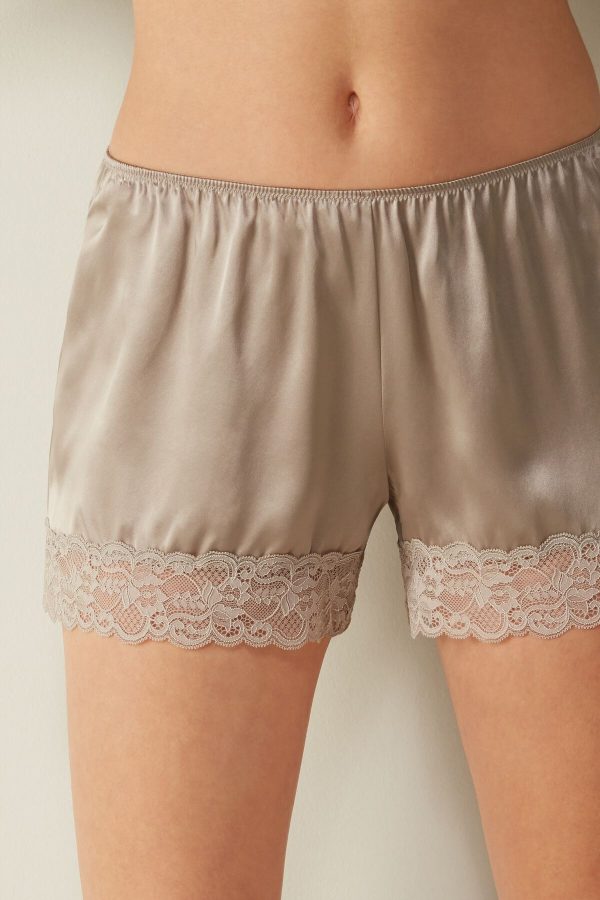 Pyžamo Krátke Intimissimi Silk Damske Béžové | SK-4701SFIUP