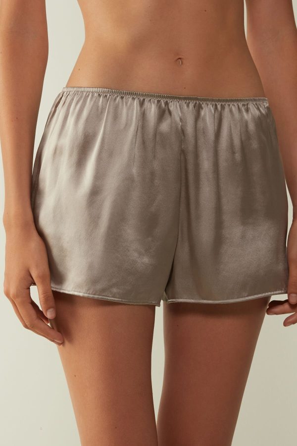 Pyžamo Krátke Intimissimi Smooth Silk-Satin Damske Béžové | SK-4608LHTYG