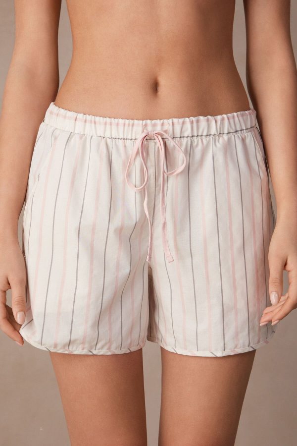 Pyžamo Krátke Intimissimi Soft Spring Bavlnene Cloth Damske Biele Béžové Ruzove | SK-6148JLUGC