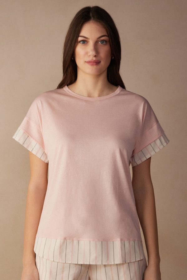 Pyžamo Krátke Intimissimi Soft Spring Kratke Sleeve Bavlnene T-Shirt Damske Ruzove | SK-6470WCYZG