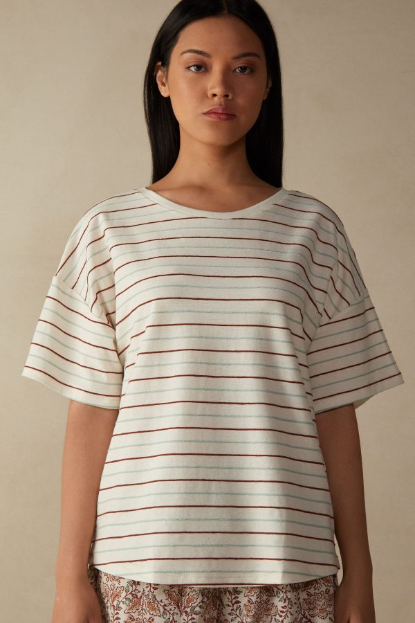 Pyžamo Krátke Intimissimi Spices Garden short sleeve sweater Damske Biele | SK-3126VOGWB