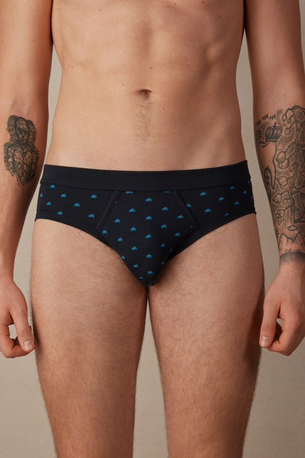 Slipy Intimissimi Bicycle in Stretch Supima® Bavlnene Panske Modre | SK-4293FCSVJ
