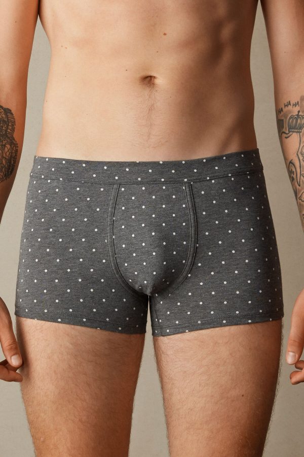 Sortky Intimissimi Dotted Boxer in Stretch Supima® Bavlnene Panske Siva | SK-8729GBJXU