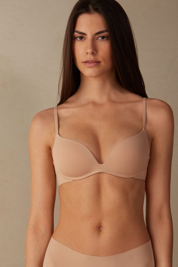 Super Push-up Podprsenka Intimissimi Gioia B Cup Microfiber Damske Béžové | SK-6108XYBPS