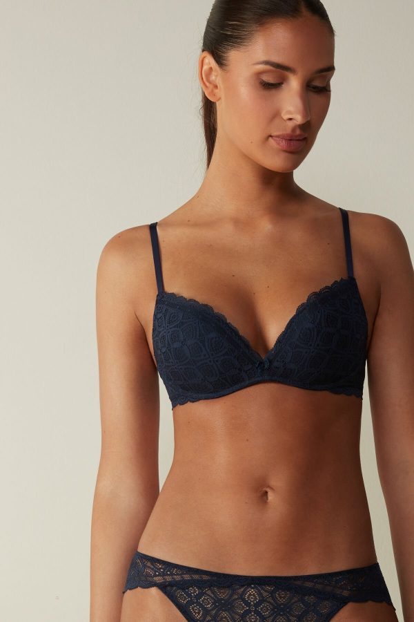Super Push-up Podprsenka Intimissimi Gioia in Cipkovane Damske Modre | SK-7951WGDZV