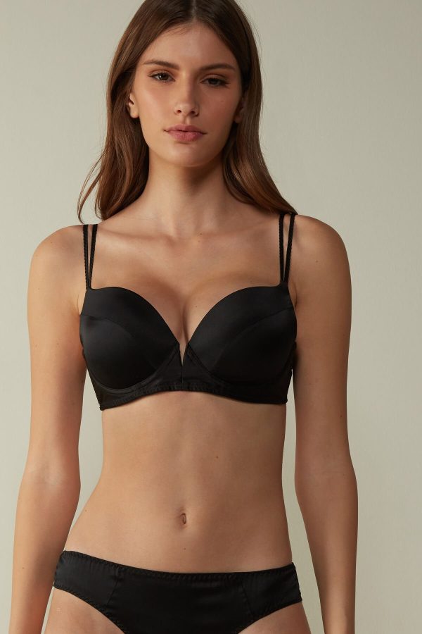Super Push-up Podprsenka Intimissimi Mia Silk Damske Čierne | SK-3867GWQTN