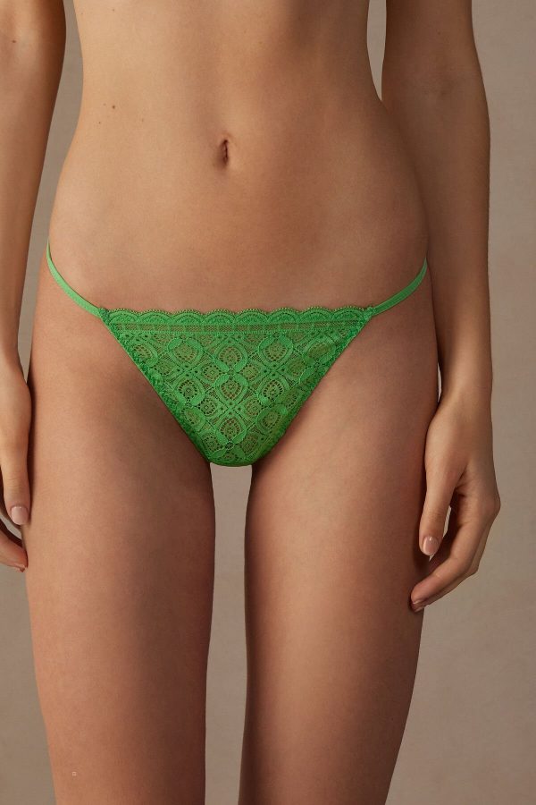 Tangá Intimissimi Cipkovane String Damske Zelene Mätové | SK-2781DXMIK