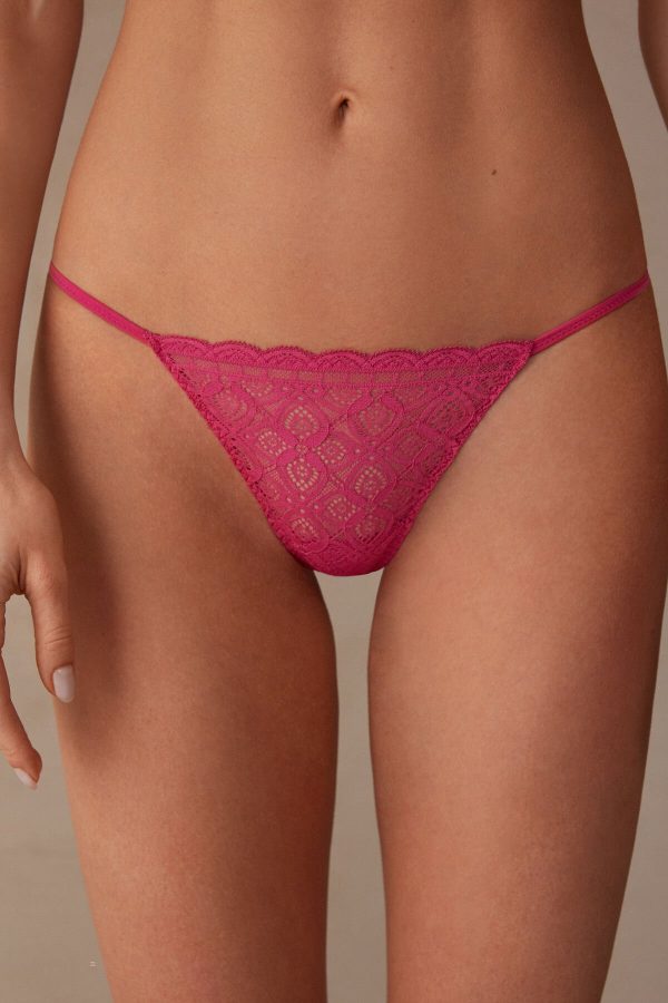 Tangá Intimissimi Cipkovane String Damske Ruzove | SK-2793ZBMQG