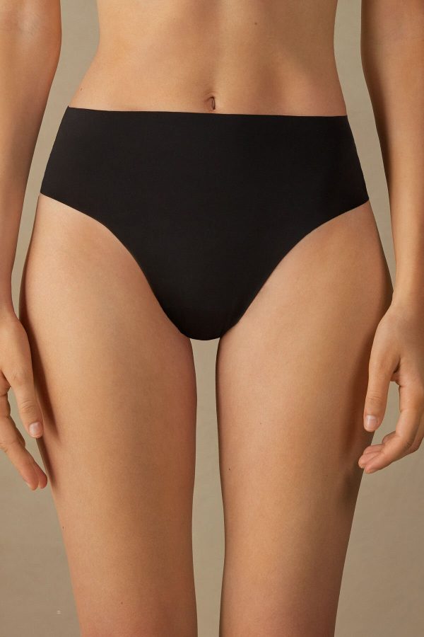 Tangá Intimissimi High Pásom in Seamless Ultralight Microfiber Damske Čierne | SK-3908TBHKU