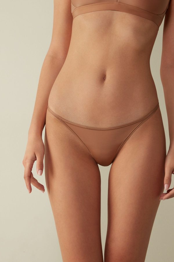 Tangá Intimissimi Tanga with Ultralight Microfiber Straps Damske Béžové | SK-5621LGBQY