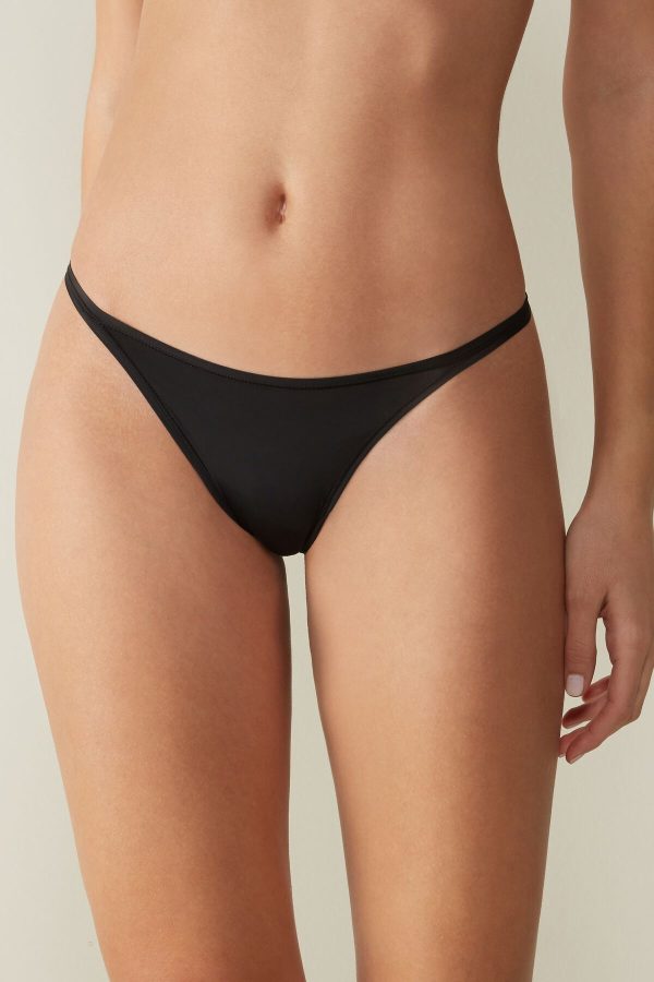 Tangá Intimissimi Tanga with Ultralight Microfiber Straps Damske Čierne | SK-5860AEMKC