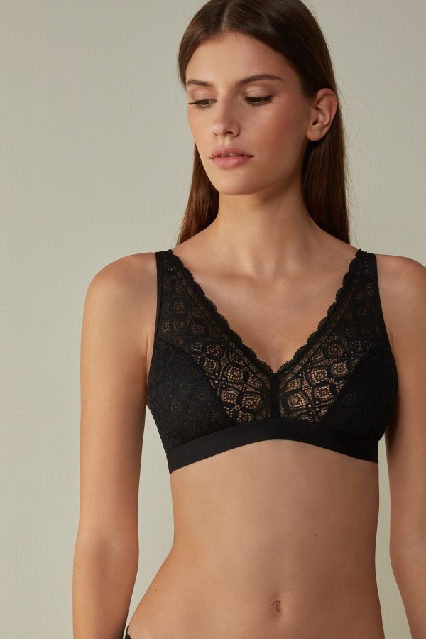 Trojuholníková Podprsenka Intimissimi Lara in Cipkovane Damske Čierne | SK-4685PKBCJ