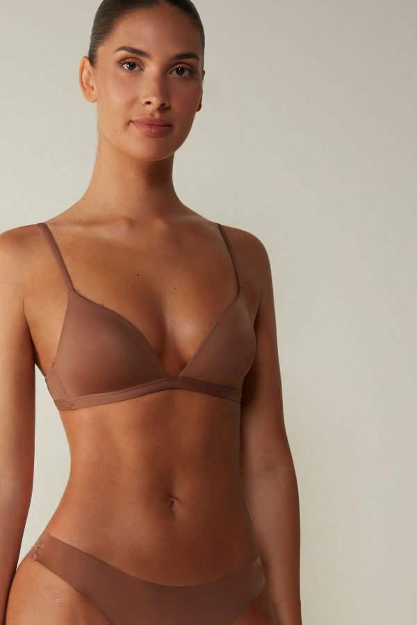 Trojuholníková Podprsenka Intimissimi Tiziana Microfiber Damske Béžové | SK-4081WYPTN