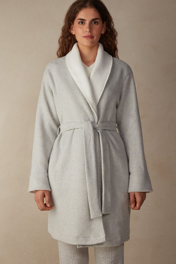 Župan Intimissimi Warm Cuddles Damske Siva Biele | SK-8561AOBRU